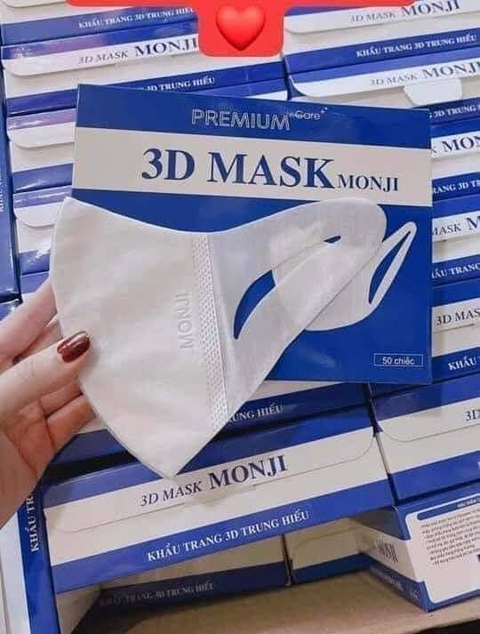 Hộp 50 chiếc khẩu trang 3D Monji chính hãng