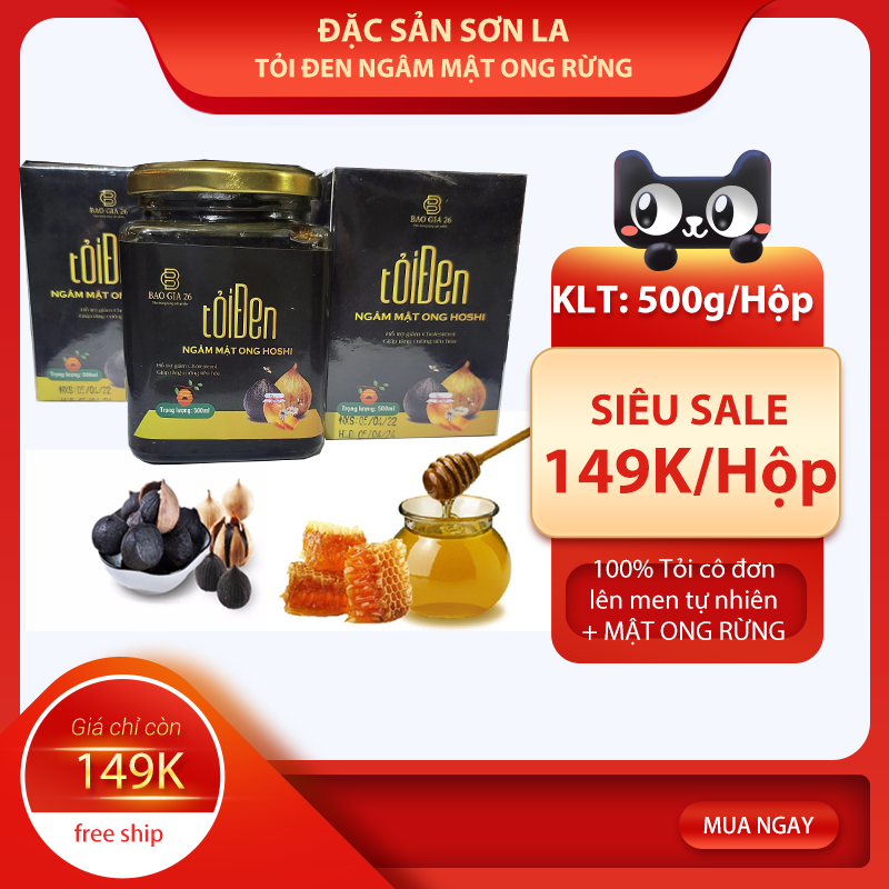 500g tỏi đen ngâm mật ong - đặc sản sơn la