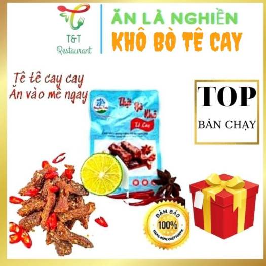 Thịt bò khô vị tê cay, khô bò cay 100% từ thịt bò, Hoàng Nam Food gói 12gram
