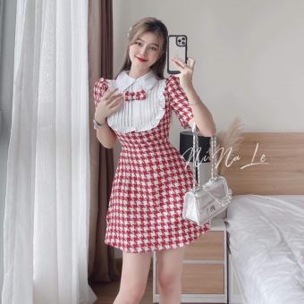 ĐẦM ZICZAC NƠ NỮ KIỂU DÁNG XINH SẮN PHONG CÁCH MỚI  freeship