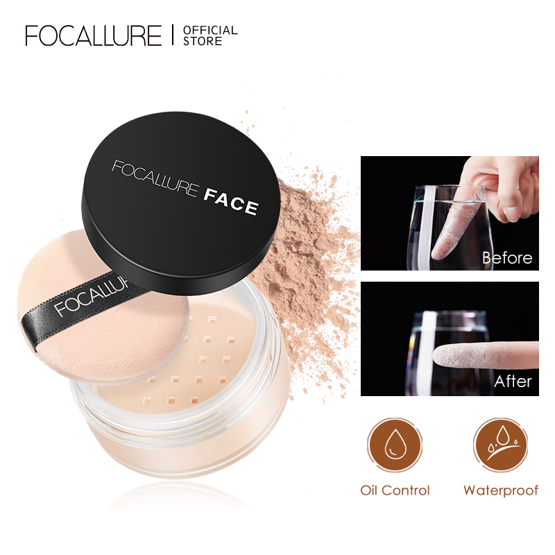 Discount on Focallure  shoes - SKU: FOCALLURE 100% Natural Color Waterproof Face Loose Powder Make Up Set Long Lasting