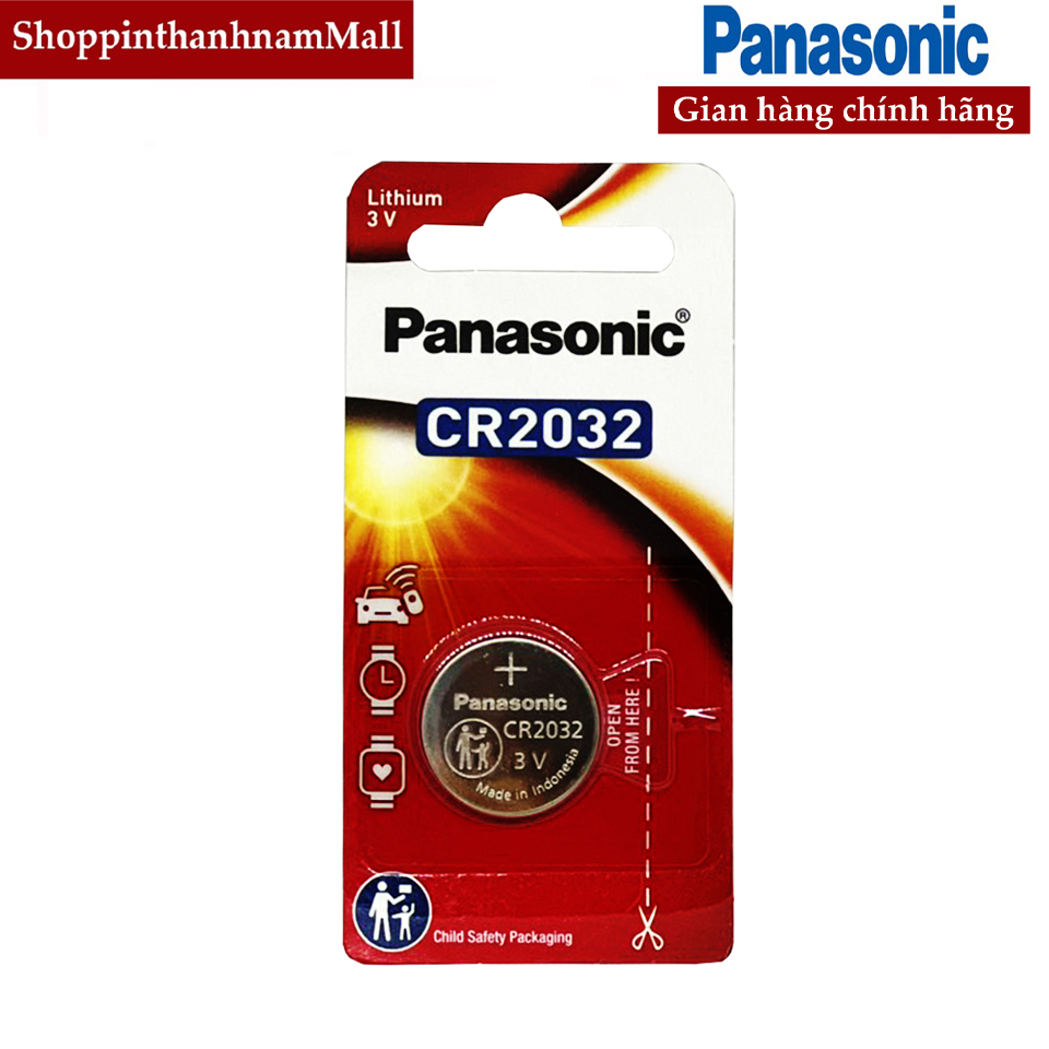 Pin CR2032 Panasonic lithium chính hãng vỉ 1 viên