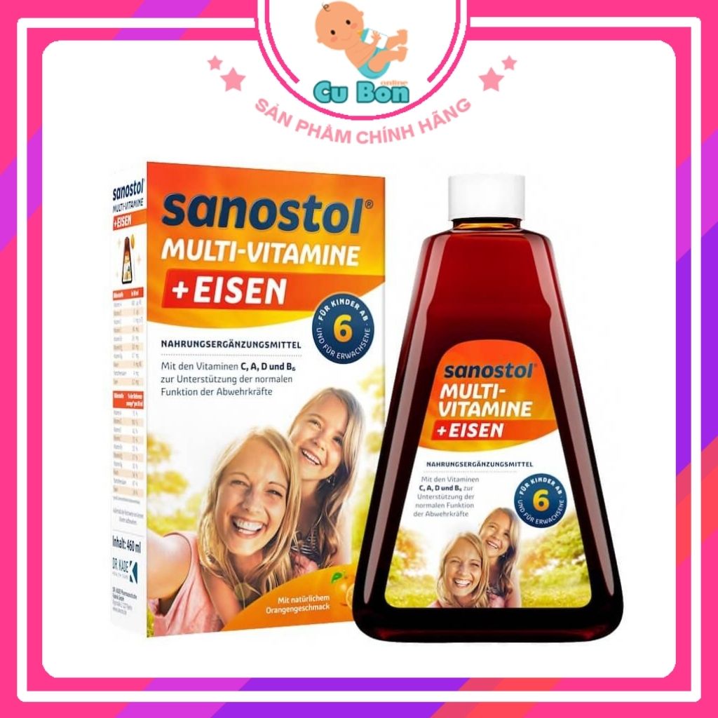 Vitamin tổng hợp sanostol số 6, số 1, số 3 của đức 460ml cho bé Phù hợp cho trẻ trên 6 tuổi