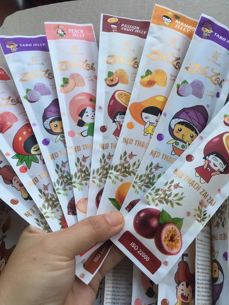 1Kg Thạch Zai Zai Dài Mẫu Mới Mix Đủ Vị - Hàng Chuẩn Công Ty - Date Mới