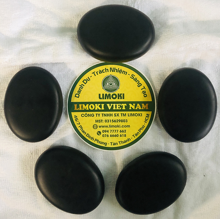 Bộ 5 viên đá nóng massage ovan trung 6x8x1.8cm