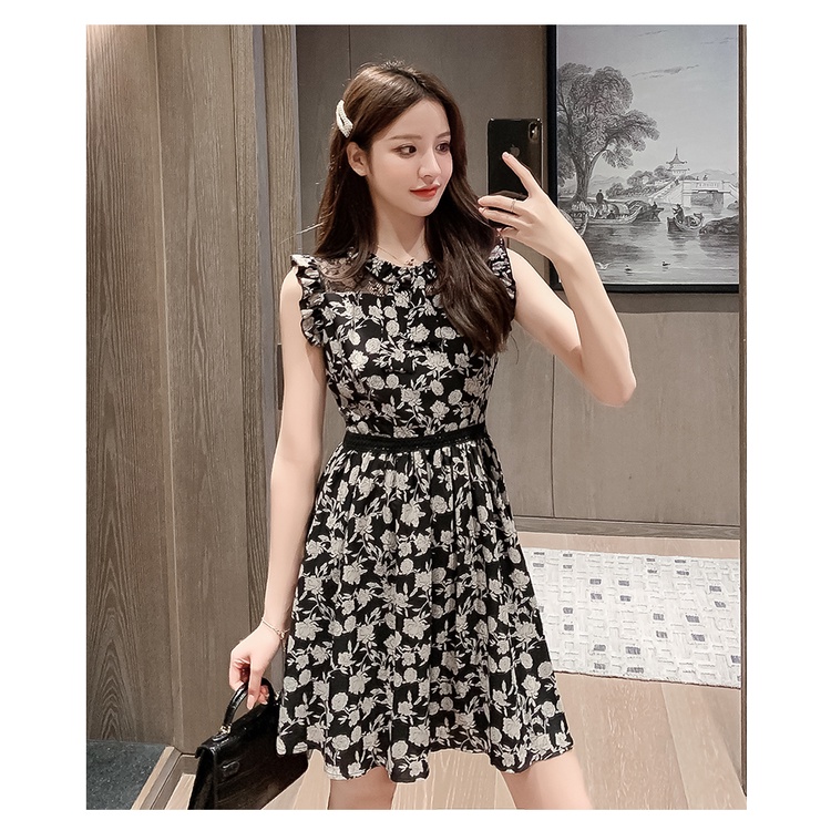 Váy lụa thiết kế họa tiết mới nabi váy thiết kế nvvl23x