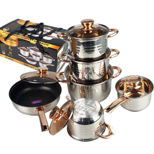 Bảo Hành 12TƯ Bộ nồi 6 món vung kính Engelberg EB-8013 (Đức