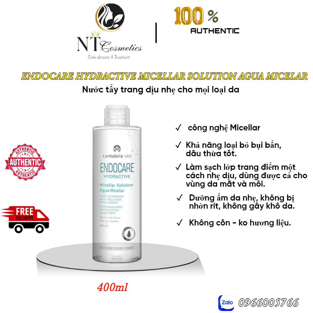 Nước tẩy trang Endocare Hydractive Micellar Solution Agua Micelar 400ml - XÁCH TAY