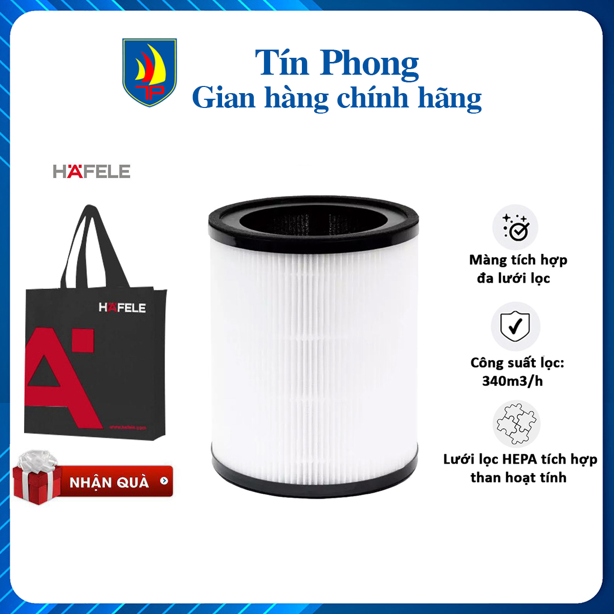 Lõi lọc, bộ lọc cho máy lọc không khí hafele cf-8209/ 537.82.700/ 532.86.237 - lưới lọc thô, than hoạt tính, lưới lọc hepa.