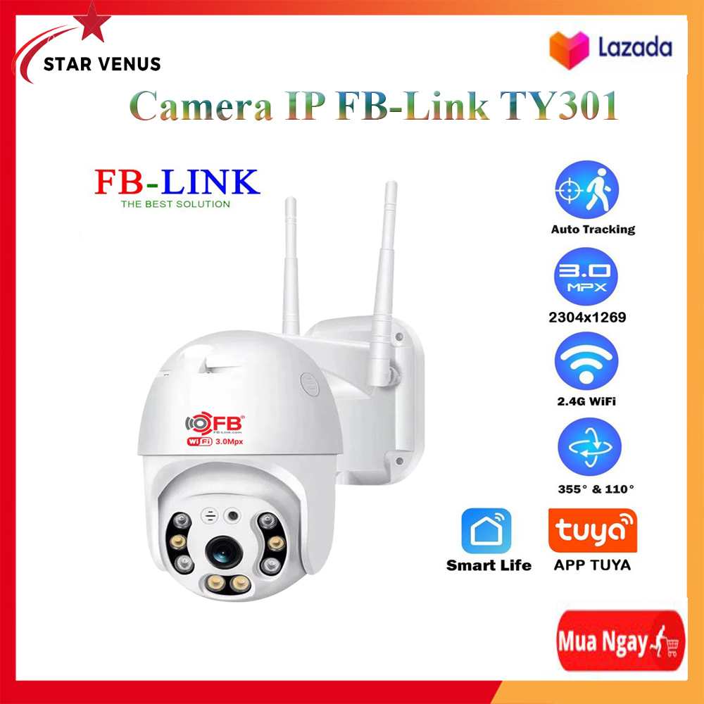Camera ip wifi fb-link ty301 3.0mp , camera wifi không dây giá rẻ, camera an ninh gia đình, camera trong nhà ngoài trời, camera ip giám sát, bảo hành 12 tháng