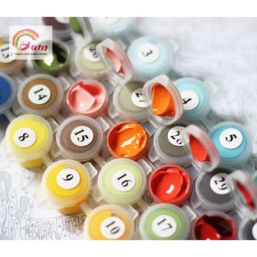 Hot-selling household goods Tranh tô màu sơn dầu số hoá Gam 🎨CHUẨN MÀU🎨 Hoa sen lotus