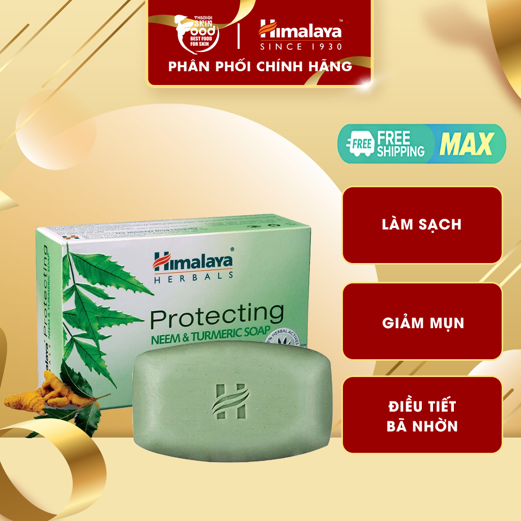 Xà Phòng Làm Sạch Da Chiết Xuất Lá Neem Himalaya Protecting Neem & Turmeric Soap 75g