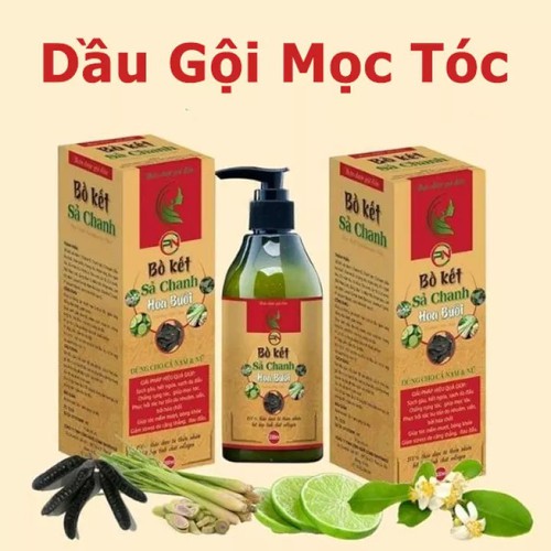 Chai dầu gội đầu bồ kết sả chanh kích thích mọc tóc 300ml