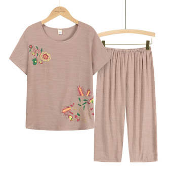 bộ quần áo đũi ngắn tay cho bà cho mẹ- bộ mặc nhà trung niên nữ- đồ bộ mùa hè sang trọng