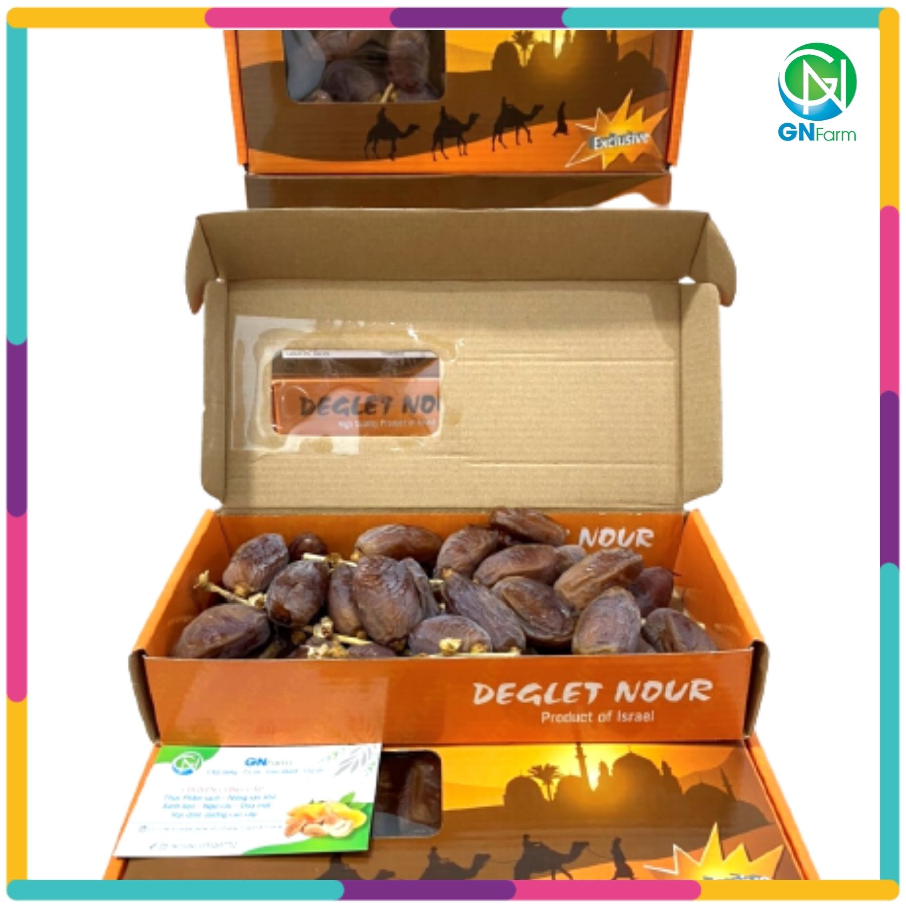 Chà là khô nguyên cành deglet nour israel ngon dẻo - hộp 500g