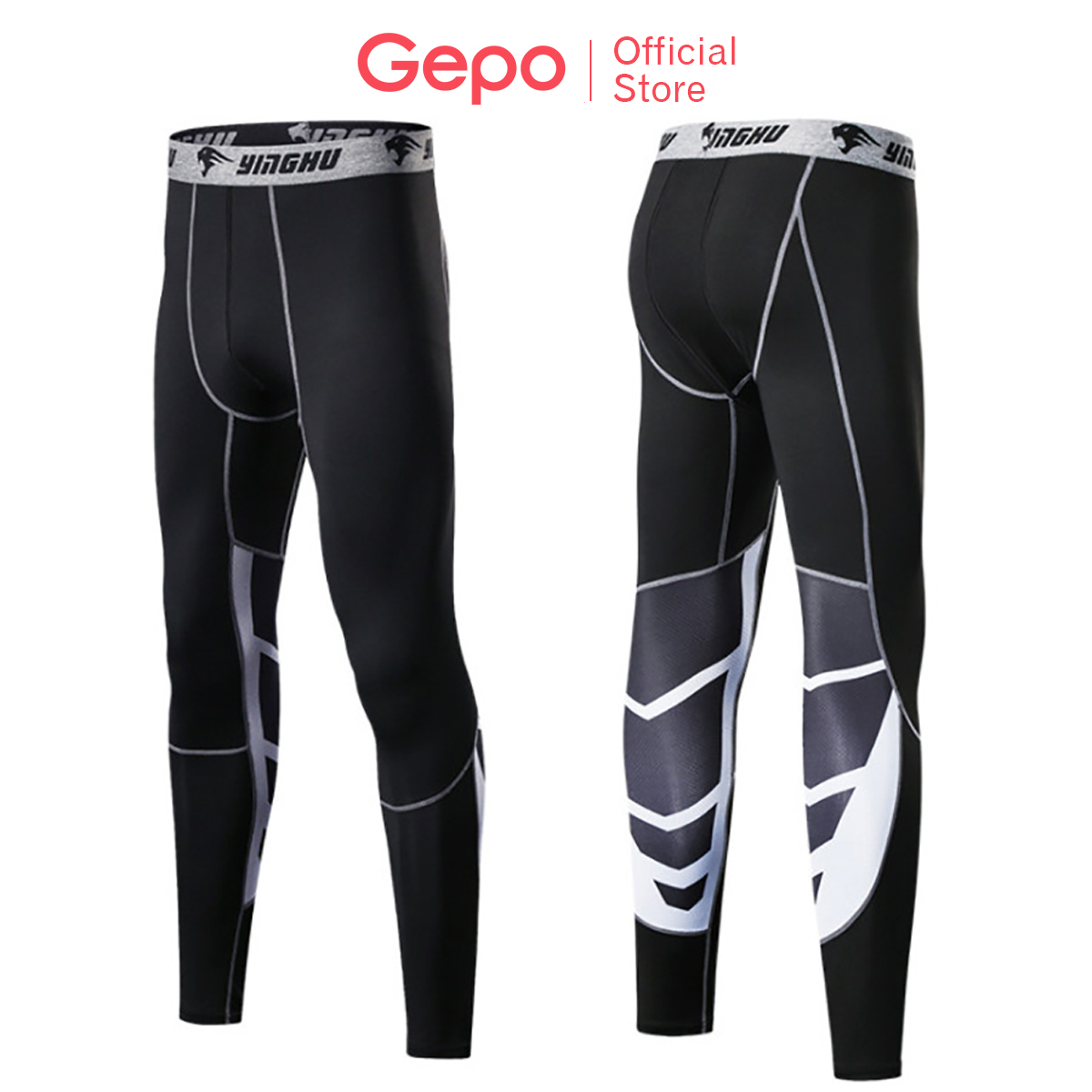 Quần Legging, Quần Giữ Nhiệt Nam Màu Đen Xám Chuyên Tập Gym & Chạy Bộ YINGHU