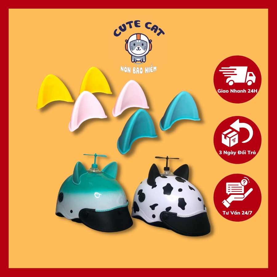 Cặp Tai Mèo Gắn Mũ Bảo Hiểm Siêu Cute - Nhiều Màu Lựa Chọn