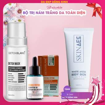 Bộ đôi xóa nám tàn nhàng dưỡng trắng mịn da Detox BlanC tặng ủ kích trắng than hoạt tính skin aec