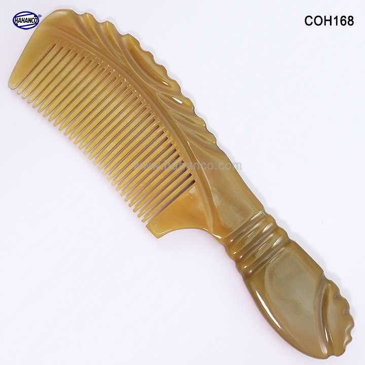 Lược sừng to đẹp cao cấp Dáng lược cổ điển đại - Mẫu cao cấp cực sang - Horn Comb of HAHANCO