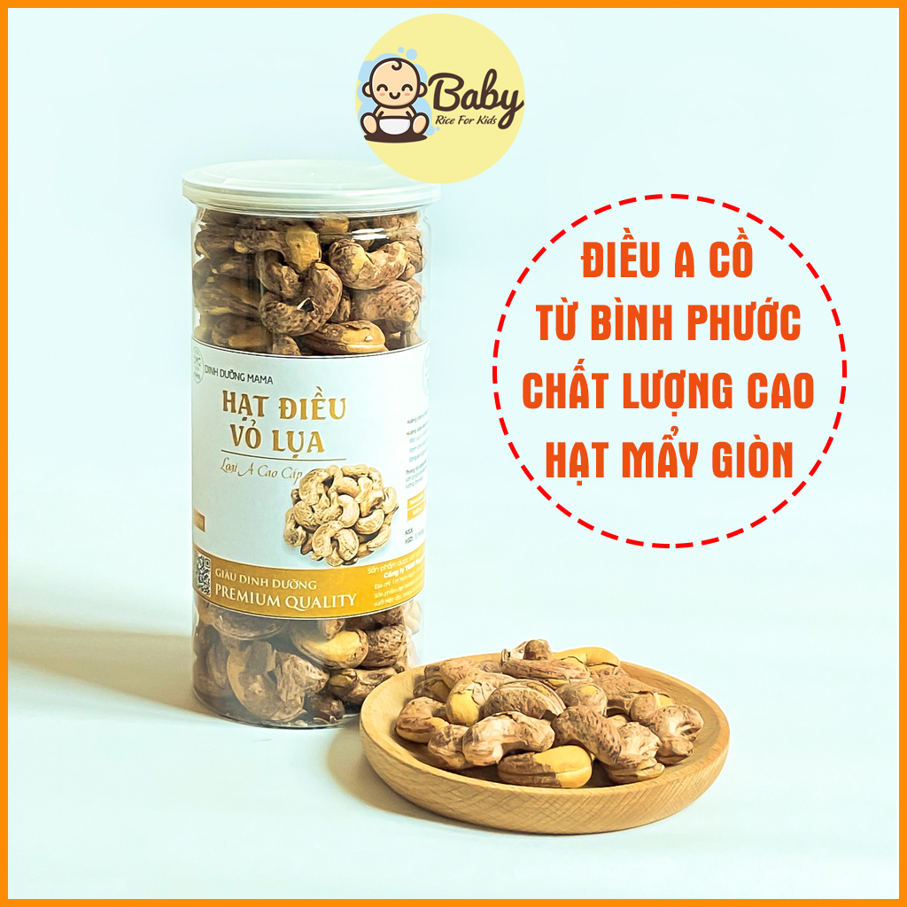 Hạt điều rang muối nguyên hạt mama 500g hạt điều bình phước đồ ăn vặt mẹ bầu thực phẩm ăn kiêng giảm cân hat dieu rang muoi hat dinh duong ma005