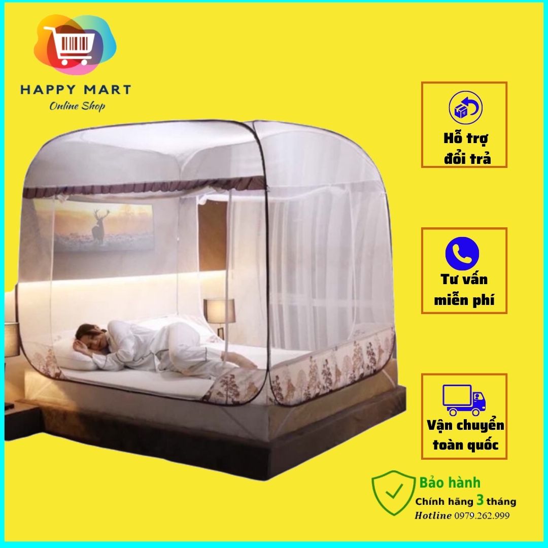 Màn chụp tự bung, màn chụp tự bung vuông đỉnh cao cấp tự chính hãng gấp gọn chống muỗi tiện dụng cho người lớn và trẻ em