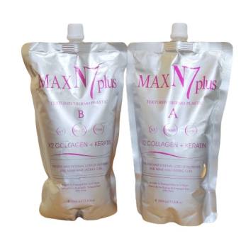 thuốc uốn tóc xoăn nóng Max N7 Plus X2 Collagen Keratin Dưỡng Siêu Sóng 1000ml AZ008
