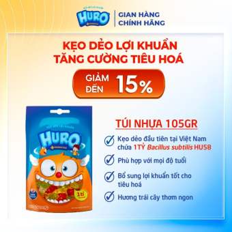 Kẹo Dẻo Lợi Khuẩn HURO PROBIOTICS Túi 105g - Hương Trái Cây Bổ Sung Lợi Khuẩn Cho Hệ Tiêu Hóa - Kiểm Chứng An Toàn Chất Lượng Từ Anh Quốc