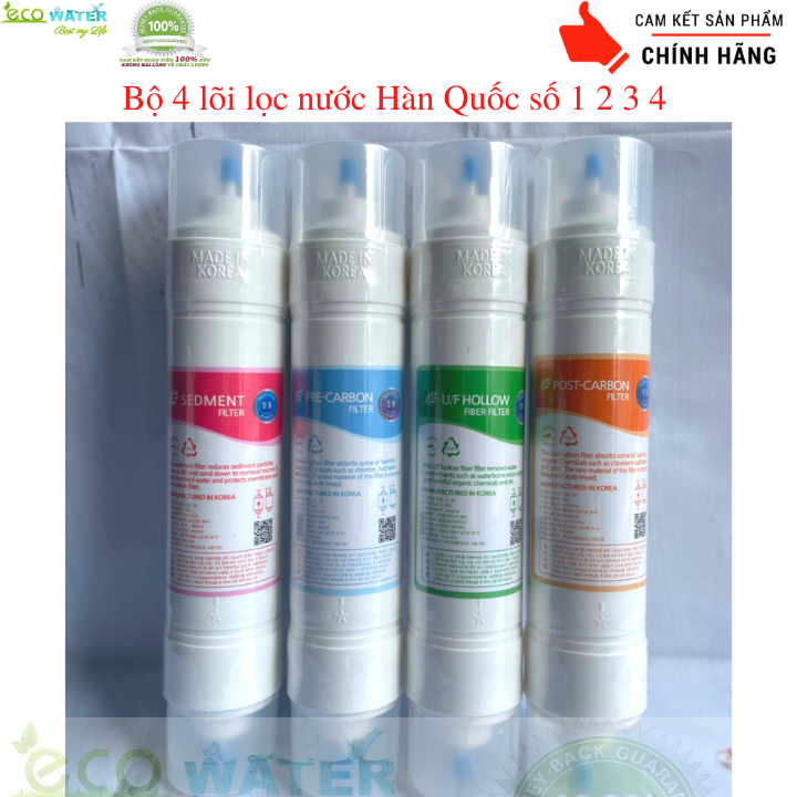 Bộ 4 lõi lọc nước hàn quốc - Bộ 4 lõi lọc nước hàn quốc cút cắm 2 đầu