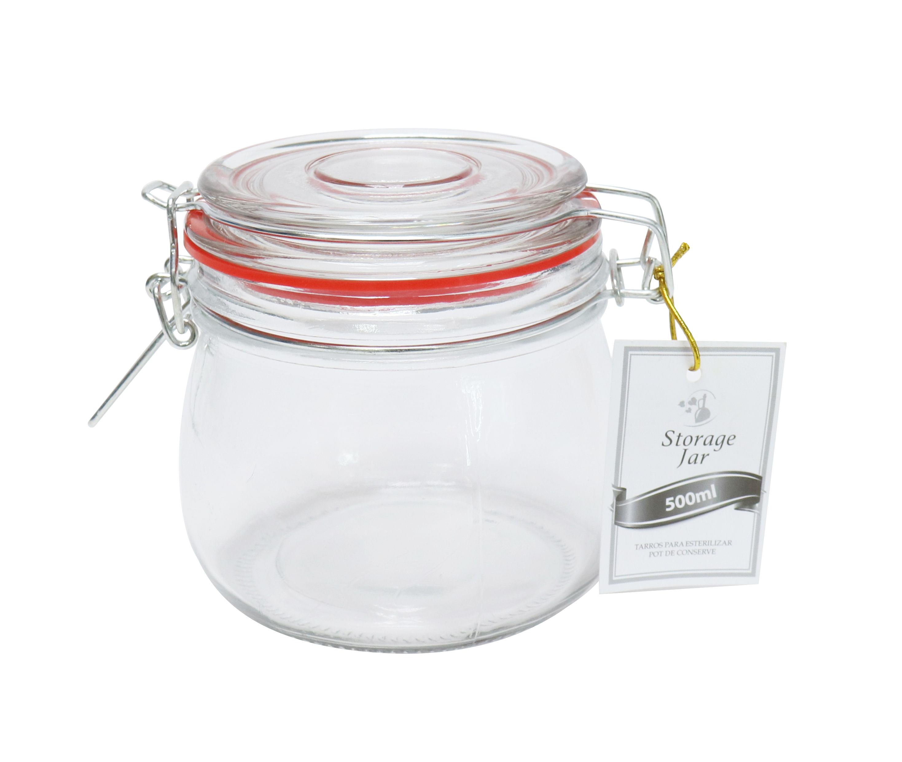 Hũ đựng thủy tinh nắp màu đỏ 500ml uncle bills ks0185