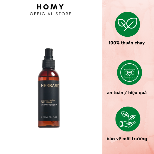 Nước xịt dưỡng tóc tinh dầu bưởi Herbario 100ml giúp tóc mọc dài, dày và khỏe hơn