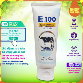 Sữa rửa mặt con bò E100 tinh chất sữa bò dưỡng ẩm chống lão hóa tẩy sạch bụi bẩn bã, nhờn và ngừa mun