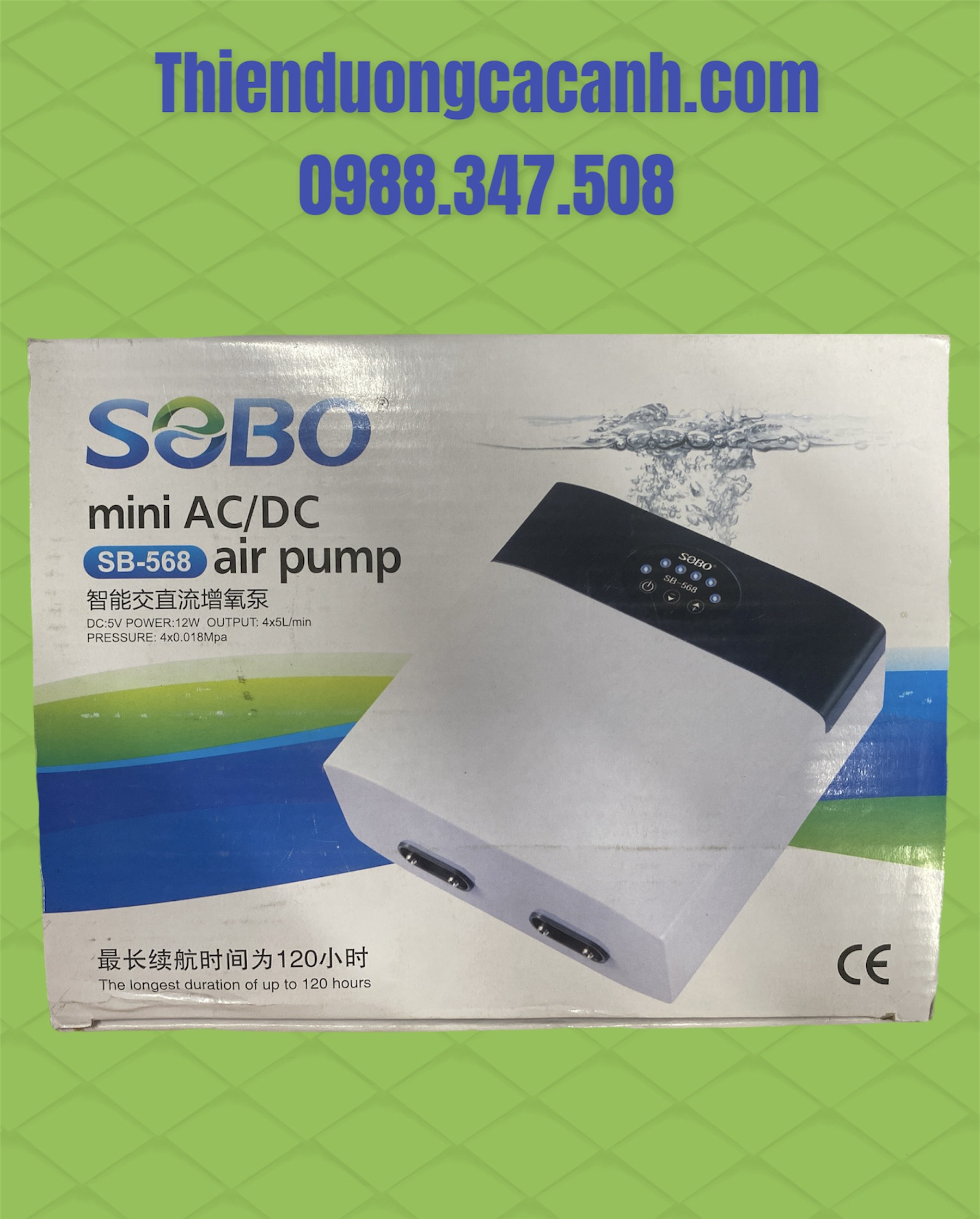 Sủi oxy tích điện mini sobo sb-568