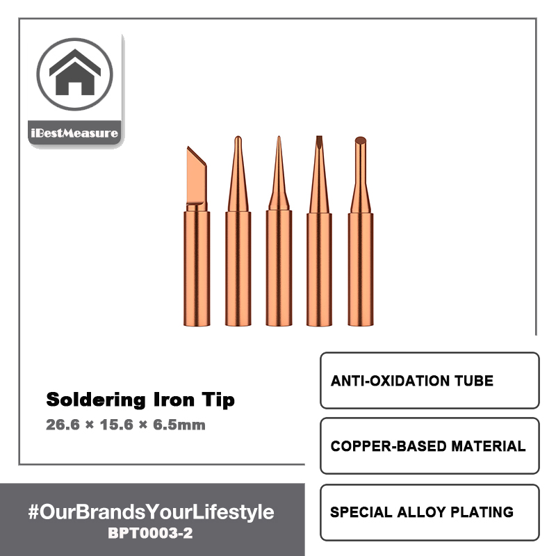 iBestMeasure 5 cái Đầu nhọn bằng đồng nguyên chất 900M-T Mẹo hàn Đầu làm lại