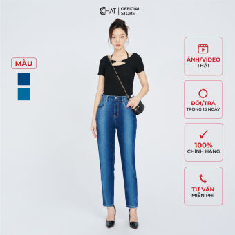 Quần Jean Nữ CCHAT Dáng Baggy Nhe Cạp Phong Cách Thanh Lịch 22GDJ2009BH
