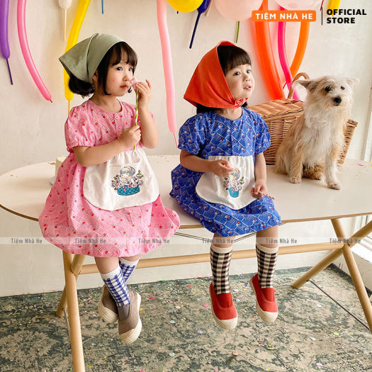 Khăn bandana đội đầu, turban lụa vuông họa tiết dễ thương cho bé gái kích thước 50x50cm dùng quảng cổ, buộc tóc