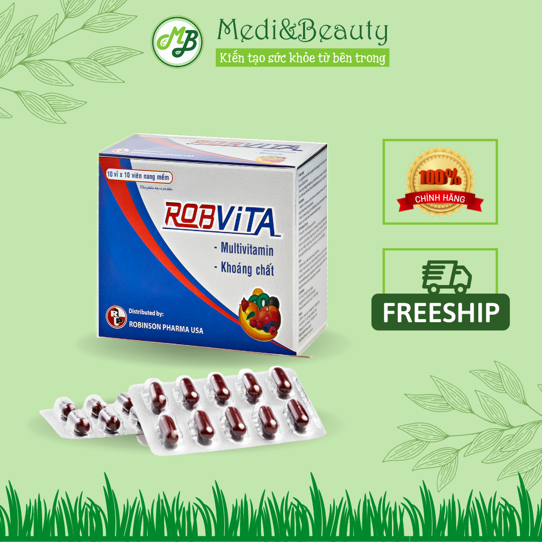 TPCN bổ sung multivitamin và khoáng chất bồi bổ sức khỏe ROBVITA - Robinson Pharma Usa-Hộp 100 viên