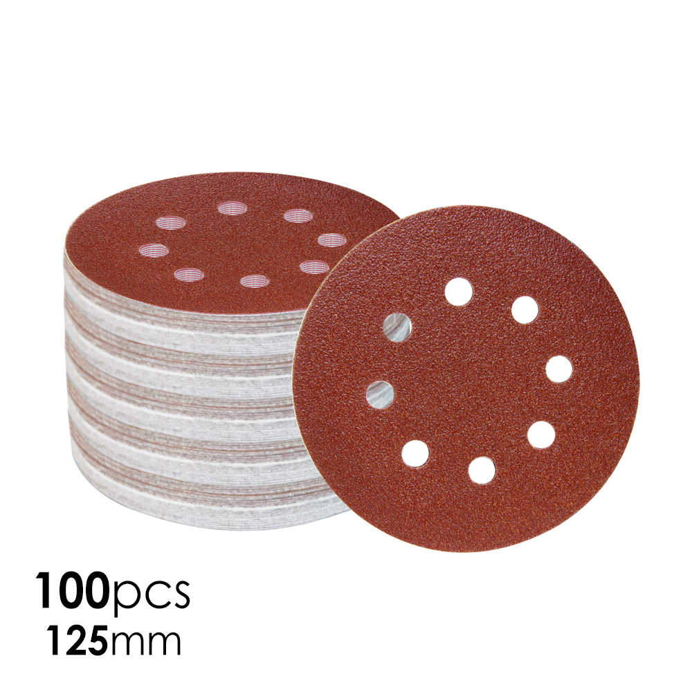 Tasp 100 cái 125 mm 5 giấy nhám đĩa chà nhám móc & vòng giấy nhám 60 ~ 1500 cho phụ kiện dụng cụ điện máy mài