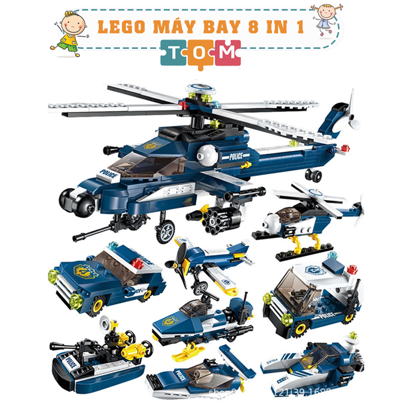 Lego máy bay chiến đấu 8 in 1 chính hãng - Bộ xếp hình lego máy bay đồ chơi cho bé