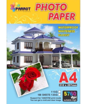 Giấy in ảnh 1 mặt PARROT A4 135g 1 mặt 100 tờ/xấp
