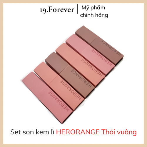 Son Kem Lì Vỏ Vuông HERORANGE Matte Lip Color Lên Màu Chuẩn, Lâu Trôi, Siêu Mịn, Mượt Như Nhung Và Không Khô Môi [MỸ PHẨM AUTH + QUÀ TẶNG + FREESHIP] 19.Forever