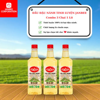 Combo Dầu Đậu Nành Janbee 3 Chai 1L