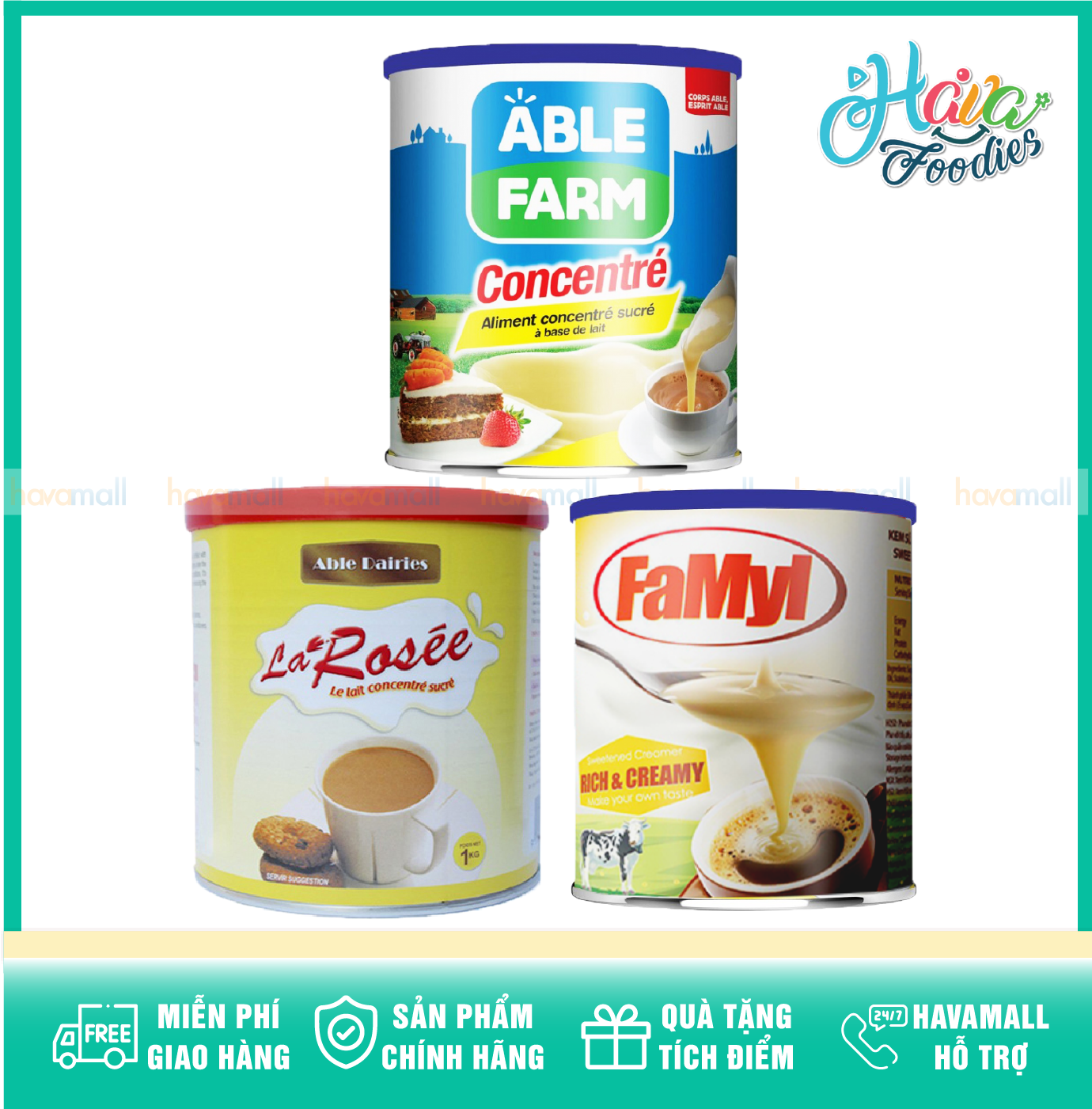 [HCM Combo 3 Lon Sữa Đặc 1KG Ngẫu Nhiên Hộp Thiếc Nhập Khẩu Trực Tiếp Malaysia