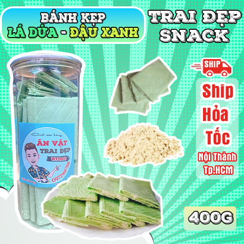 Bánh Kẹp Lá Dứa Đậu Xanh Trai Đẹp 400G