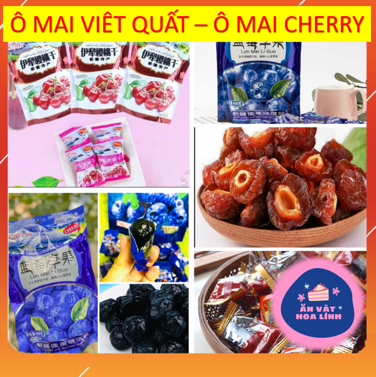 Ô mai việt quất, ô mai cherry ăn vặt