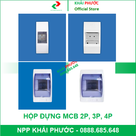 HỘP ĐỰNG CẦU DAO CB MCB ÁT TÔ MÁT APTOMAT ATOMAT TÉP ĐƠN 1P ĐÔI 2P BA 3P 4P 1 PHA 3 PHA CÓ NẮP KHÔNG NẮP - KHẢI PHƯỚC ELECTRIC
