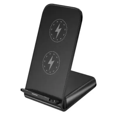 10W Fast Charging Mobile Phone Wireless Charger Vertical Double Coil Charging Stand Wireless For IPhone Samsung Huawei Vivo Oppo (2)