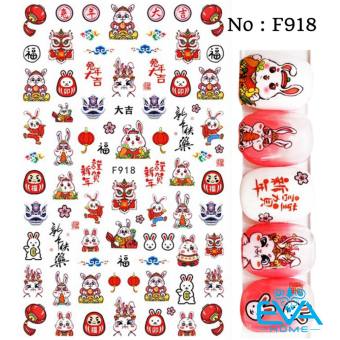Sticker Dán Móng Tay 3D Dạng Decal Dán Chống Nước Mẫu Tết Phong Cách Trung Hoa Đại Cát Đại Lợi F917