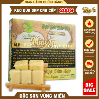 Kẹo dừa sáp Bến Tre, kẹo dừa Bến Tre siêu mềm, thơm béo, ít ngọt Du Thảo 200g