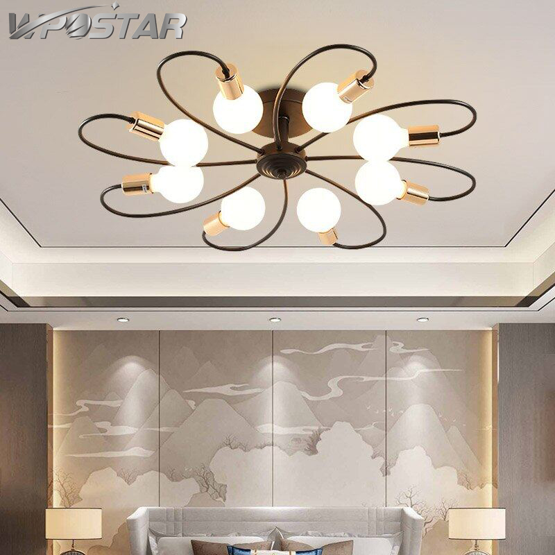 Modern Simple Chandelier Light Industrial E27 Lamp Holder Ceiling Light Home Living Bedroom Study Lighting ราคา 774 บาท*ส่งฟรี