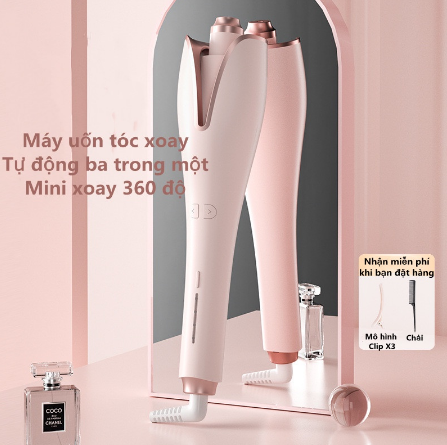 Máy uốn tóc tự động, làm xoăn xoay tự động 3 in 1, máy uốn tóc mini xoay 360 độ